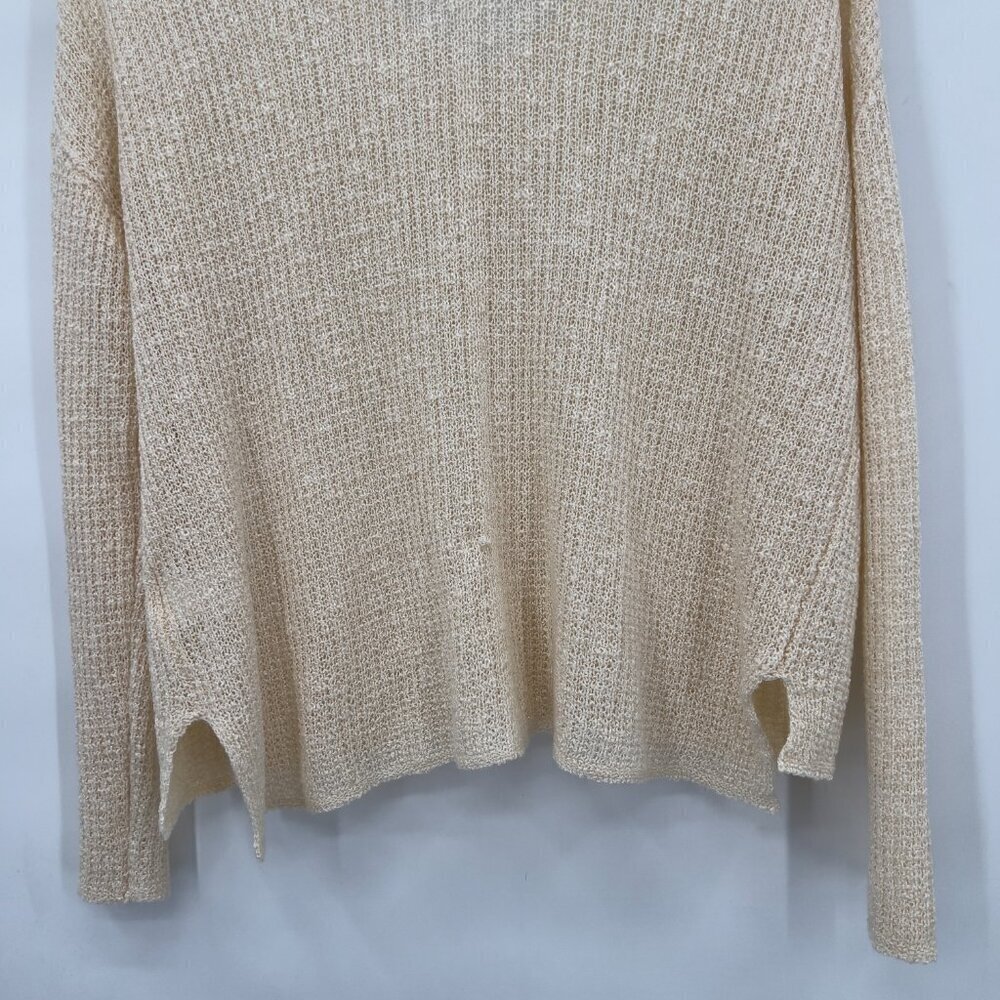 Lulus Women’s Small‎ Cream Knit Layered Semi Sheer Sweater Long Sleeve - Picture 5 of 10